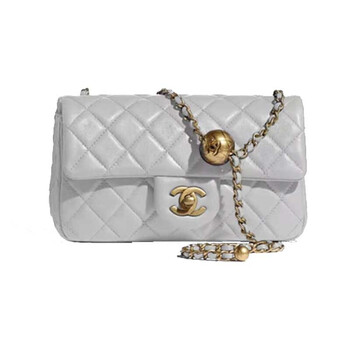 chanel香奈儿cf大mini小金球单肩斜挎包女款20137cm预售灰默认1