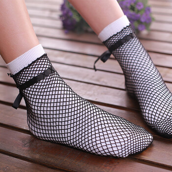 【直营】日系原创个性双层袜棉网袜森系复古文艺棉袜蝴蝶结洛丽塔绑带