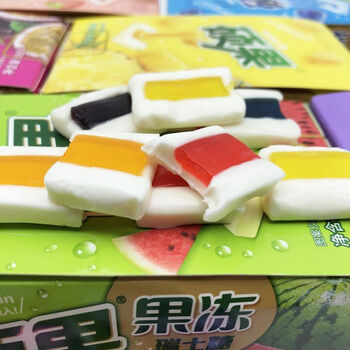 果冻夹心瑞士糖混合果味奶糖夹心软糖儿童零食喜糖草莓味一盒40包
