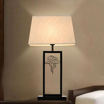 忆往昔新中式装饰台灯现代简约大气仿古典布艺客厅卧室酒店床头灯工程