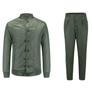 冬季防寒服07棉衣棉裤男士户外防寒保暖外套棉袄套装加厚军绿色棉袄