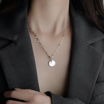 甘泰圆牌项链女2020年小众设计感项链女潮锁骨链毛520情人节送男女友