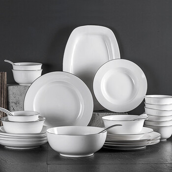 友来福碗碟套装家用欧式套碗盘碟吃饭碗陶瓷碗盘子菜盘碗筷网红ins