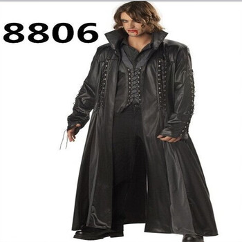 男款吸血鬼服万圣节cosplay服装化装舞会舞台表演服恶魔装 款式一(没