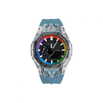 定制手表casio改装系列晴空彩虹石英机芯橡胶表带日韩表