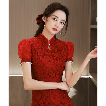 服饰内衣>女装>礼服>蔻翔(kouxiang)>蔻翔订婚衣服红色旗袍敬酒服新娘