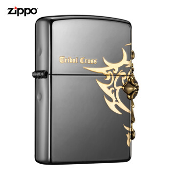 之宝(Zippo)打火机 侧十字 黑冰蚀刻徽章ZBT-1-33a 煤油防风火机