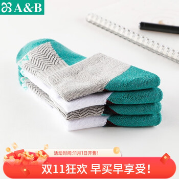 AB抗菌防臭女袜吸汗透气短筒棉袜休闲四季舒适耐穿袜子 颜色随机 1双 均码