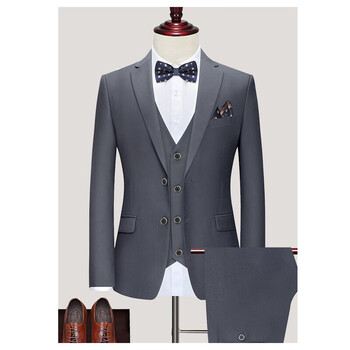 结婚新郎衣服全套新郎官套装西服男士三件套韩版修身小西装职业装伴郎
