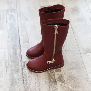 【秋尚新】冬款女童长筒靴子加绒过膝靴儿童百搭马丁靴时装靴中大童