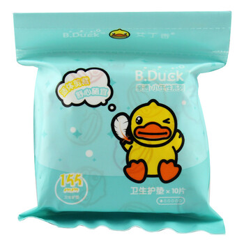 b.duck小黄鸭 超薄纯棉感轻柔 卫生巾护垫155mm*10片