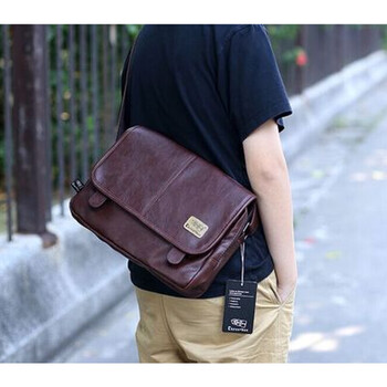 香港潮牌threebox韩版真皮邮差包小包潮包复古单肩包斜挎背包男包