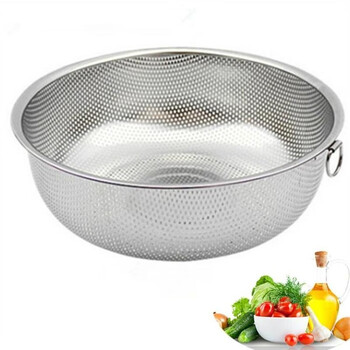 加厚不锈钢洗菜筐 单环多用篮 水果篮淘米盆沥水篮漏盆控水盆 洗菜筐