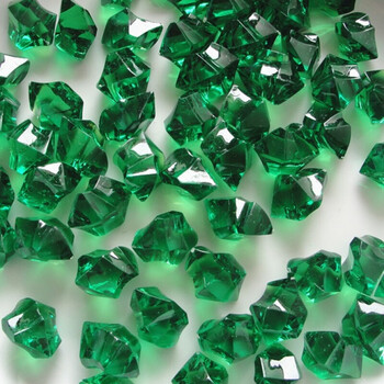 小石头 亚克力石塑料水晶石水培装饰植物盆栽铺面透明鱼缸石 绿色 50