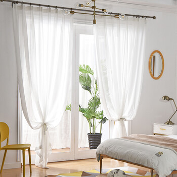 窗纱纱帘阳台纱遮光 窗帘成品简约现代布帘纱卧室隔断装饰白沙窗透光