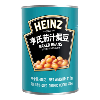 亨氏(Heinz) 罐头 茄汁焗豆 早餐芸豆罐头 415g 卡夫亨氏出品