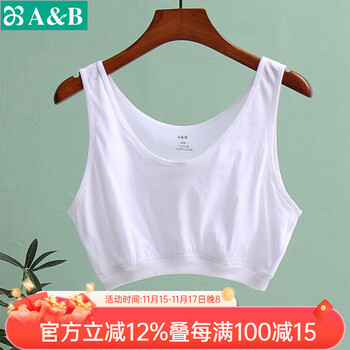 AB母亲节内衣薄款中老年人女纯棉白色胸罩背心全棉大码老奶奶文胸 白色 L