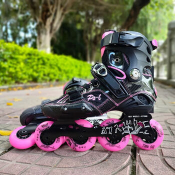 新款轮滑鞋成人溜冰鞋平花高端刹车滑轮鞋男女旱冰鞋直排轮 帕斯拉