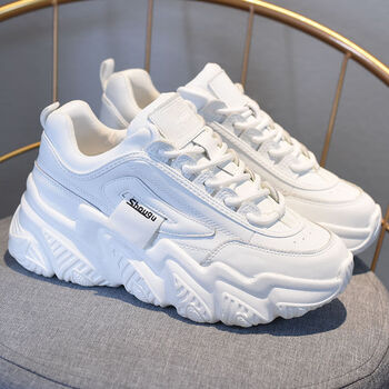 老爹鞋ins潮女白色厚底轻便显脚小舒适百搭运动鞋白色n6008sg35