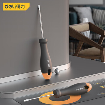 得力（deli）三把装 螺丝批套装一字工业级强磁螺丝批工具超硬改锥小起子大全 一字螺丝批 HT1105C