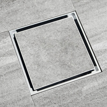 全铜隐形地漏 淋浴房卫生间方形大排量通用防虫防臭 隐藏式可镶砖地漏