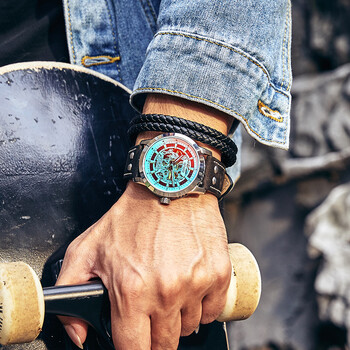 亨积(angie)【原创设计品牌】新款手表男士镂空炫全自动机械表时尚