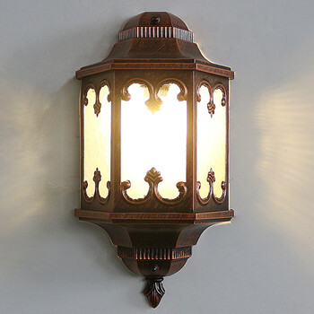 kedoety户外壁灯防水复台庭院灯过楼梯室外田园墙壁灯  漆红半边工艺