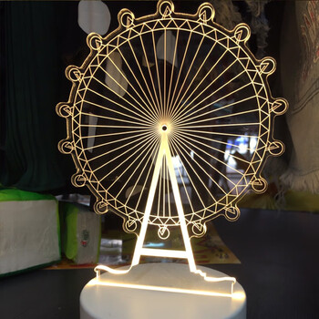 实用七夕送女友男友给女朋友的闺蜜女孩子纪念小创意 摩天轮b三色变光