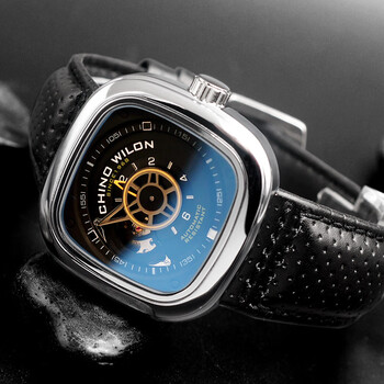 【新品】方形时尚潮流黑色星期五手表男全自动机械男士大表盘镂空皮带