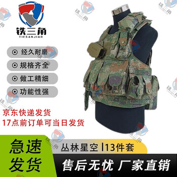 铁三角 战术背心野战训练防护作战马甲作战衣13件套 星空丛林