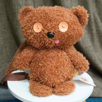 小黄人熊可爱毛绒公仔笔袋背包男生女孩儿童小零钱包 30*42cm  背包