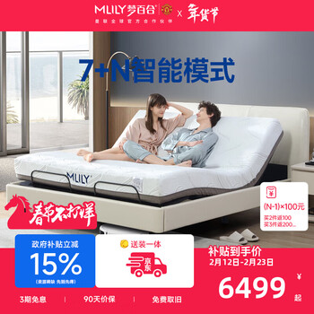 梦百合床 现代简约0压智能床多功能电动可升降主卧床环保双人一体式床 【经典款】智能软床+22cm床垫 1.8米*2米