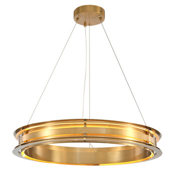 后现代多圈圆形组合不锈钢金属吊灯样板房空间别墅客厅餐厅楼梯灯