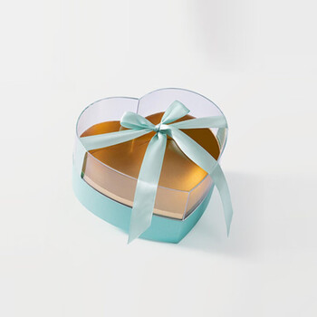 七夕情人节礼盒空盒 七夕情人节透明亚克力爱心盒鲜花包装盒插花盒空