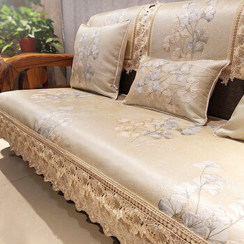 京东优选】新中式沙发垫123组合防滑四季通用布艺贵妃定做坐垫实木