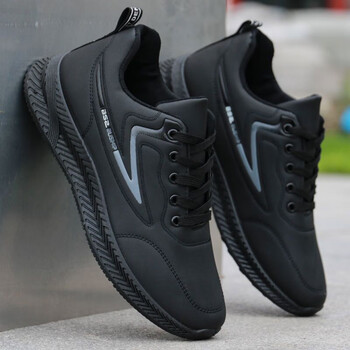 爱步娇男鞋春夏季休闲鞋皮面防水防滑运动鞋男士韩版潮鞋防臭中年工作