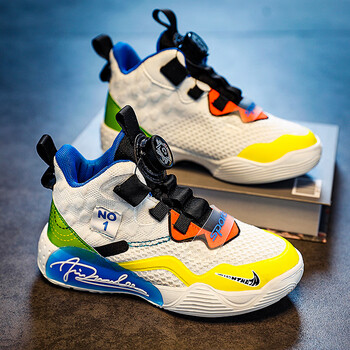 耐克顿男童运动鞋耐克脚踩2023夏季新款儿童篮球鞋中大童男孩旋转纽扣