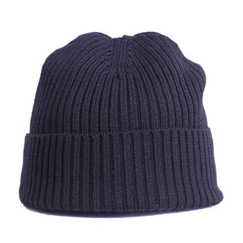 黛惑14帽冬针织帽抓绒防寒保暖帽羊毛蓝色地勤针织帽藏青色地勤针织帽