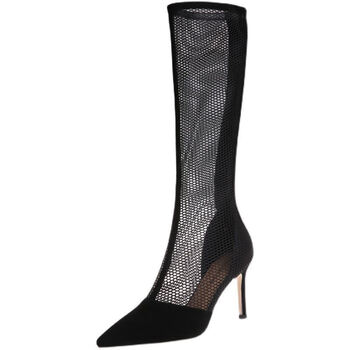 长筒高跟鞋细跟情趣丝袜靴细跟床上骑士靴弹力长靴长筒性感尖头镂空凉
