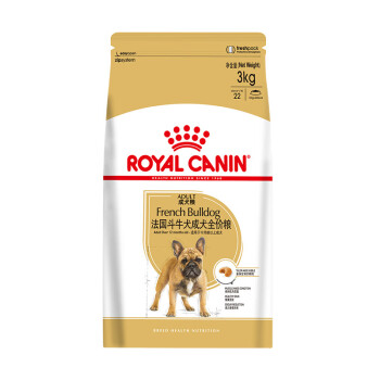 ROYAL CANIN 皇家狗粮 FBA26法国斗牛犬成犬狗粮 全价粮 3kg 斗牛犬小型犬成犬 健康皮肤 肌肉强健