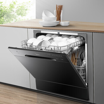 美的(midea)8套 智能高温除菌 台式嵌入式家用洗碗机 d2-黑色