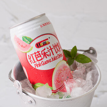 台湾进口鲜活红芭乐汁 特色番石榴营养果汁490ml*6罐装 健康水果饮料