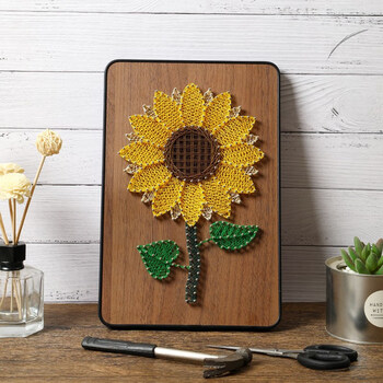 向日葵钉子绕线画打发时间手工diy动手制作礼物太阳花弦丝画材料 豪华