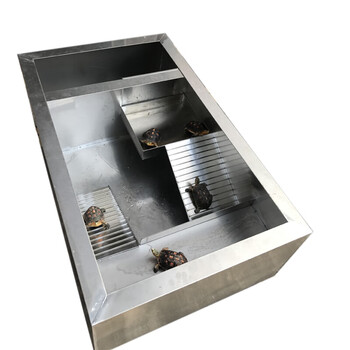 不锈钢龟箱龟池箱水陆养殖箱金属龟箱南石黄缘金钱龟箱带晒台 200x100
