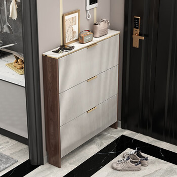 安予家具鞋柜超薄款家用玄关鞋柜门口入户门外大容量翻斗式玄关柜简约