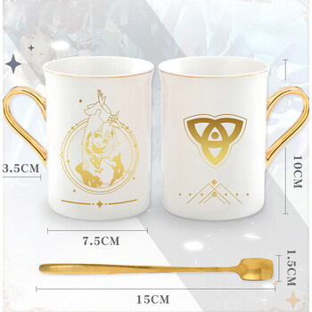 神智能保温杯神子二次元杯子派蒙烫真金马克杯限量新金属双闪原神吧唧