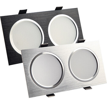 双排筒灯 led双头筒灯吊顶格栅灯长方形天花灯嵌入式双排斗胆射灯10x