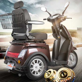 健步喜乐三代老人电动三轮车电瓶车残疾人家用豪华软座巴西棕豪华软座