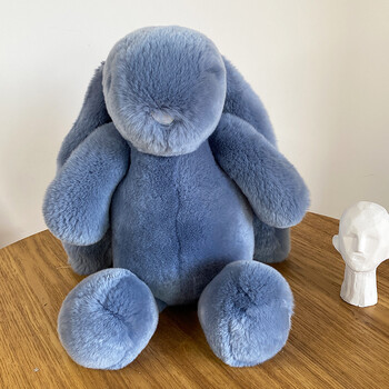 送女生小兔子公仔抱枕可爱少女系毛绒玩具长耳兔七夕节礼物女 蓝色