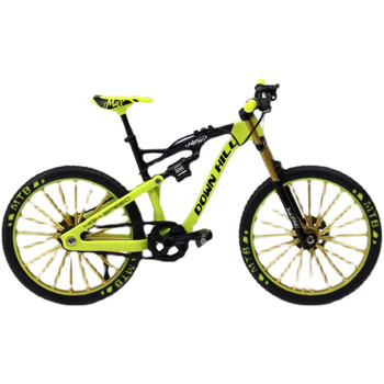 绑呗越野自行车模型速降软尾山地车仿真儿童玩具合金单车公路车模型